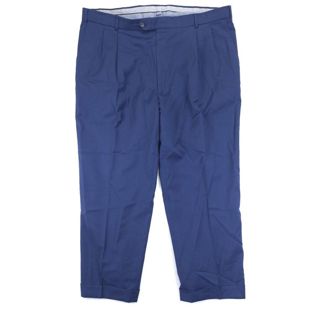Ballin Super 120s Dress Pants Mens Size 40x26 Wool Comfort-Eze Blue